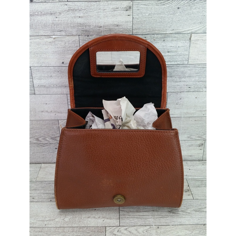 Vintage Liz Claiborne Satchel Bag Handbag Pebbled Leather Brown Purse VTG - Picture 10 of 13